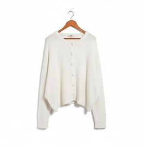 Free People Sela Cardi White Extra Small Relaxed Drapey Fit Button Front